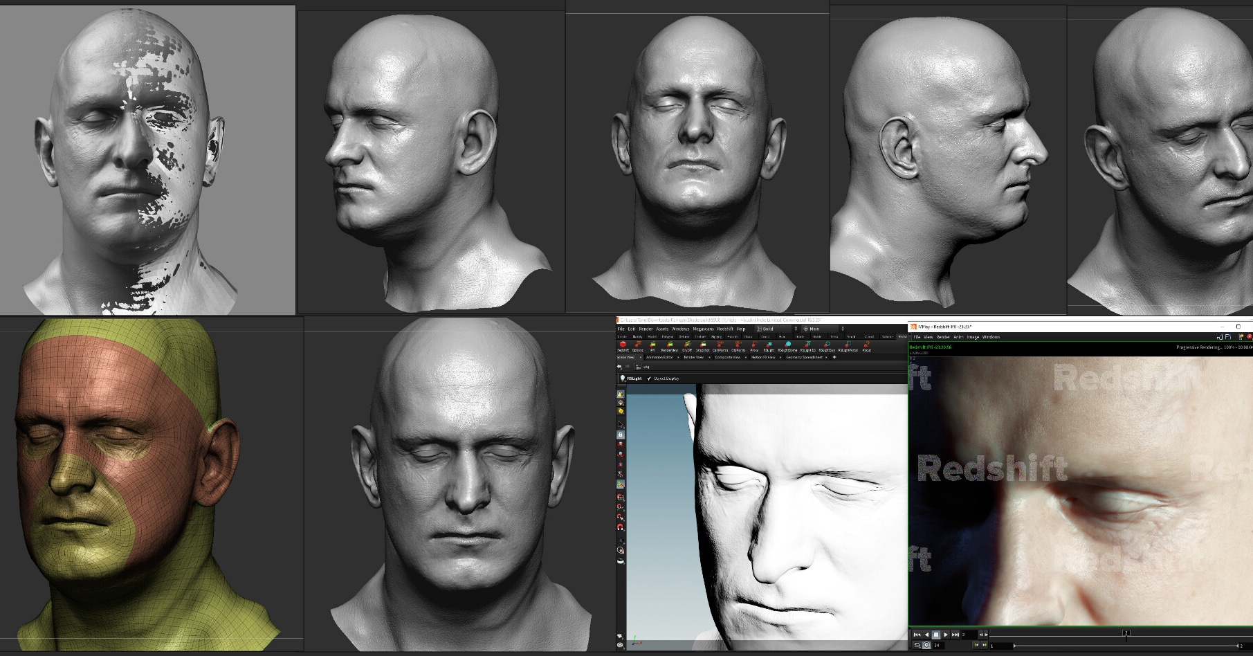 Fotogrammeetrilise näomudeli töötlemise ja renderdamise vaated