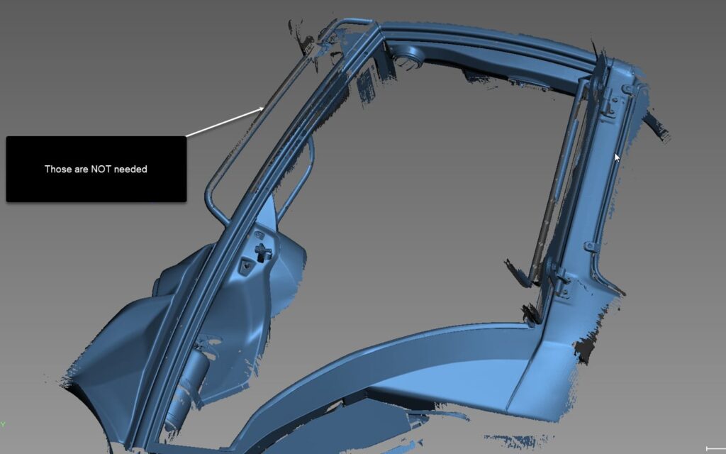 Avant 760 GT ukseava 3D-skaneeringu mesh data
