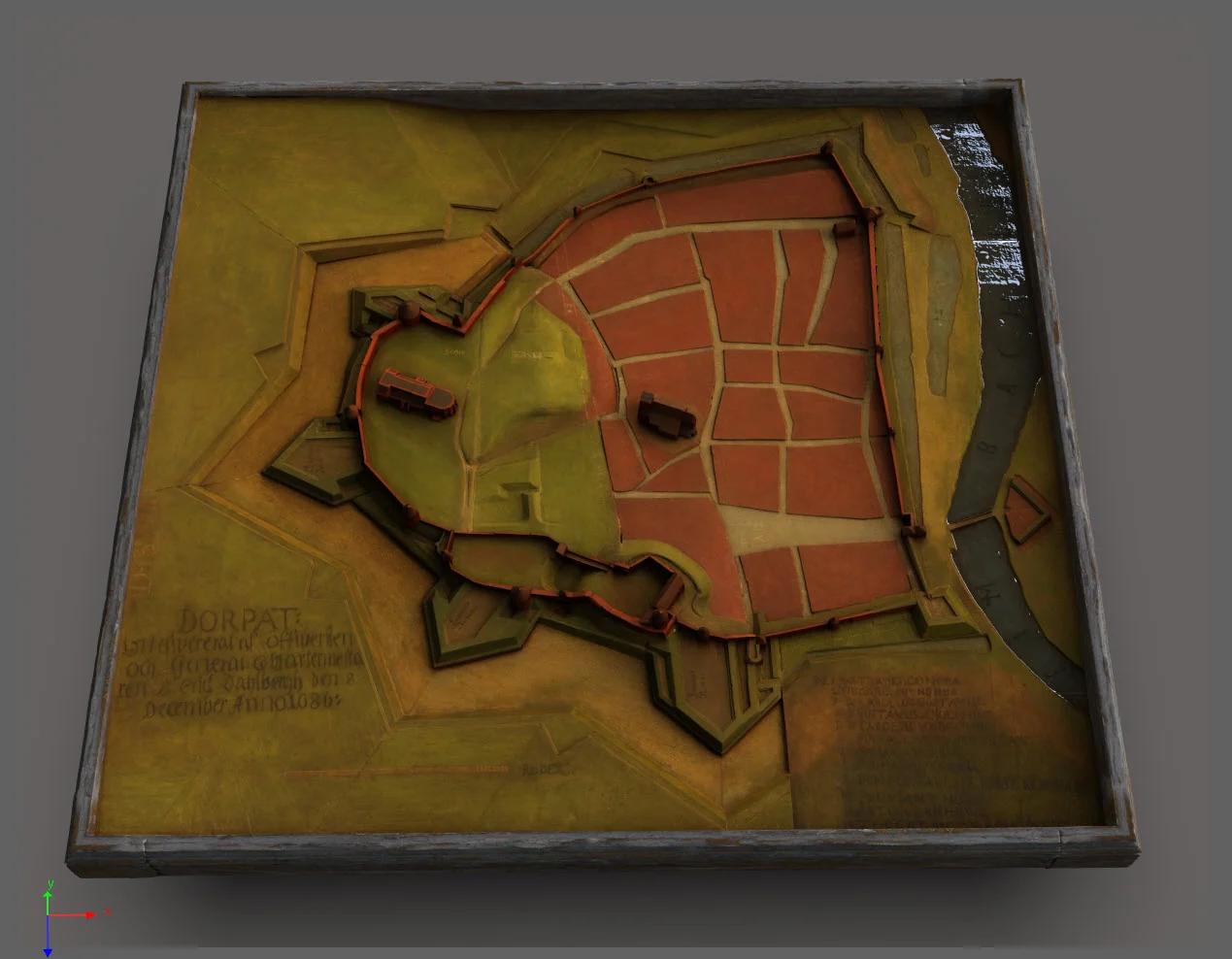 Tartu linnuse makett – valminud 3d-tulemus, vaade 3
